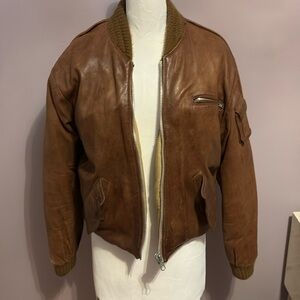90s vintage leather flight jacket